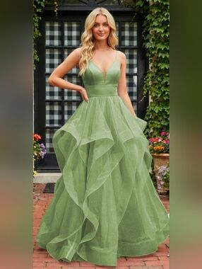 Tulle Dress in Light Sage